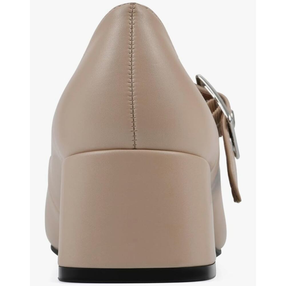 WHITE MOUNTAIN Women's Lasso Mary Jane Block Heel, Natural/Smooth, Size 7.5 - Picture 5 of 7